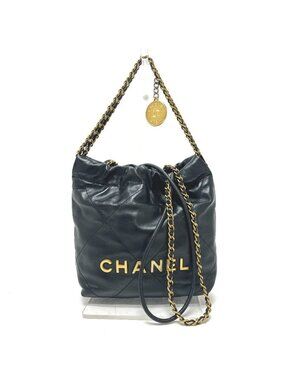 Chanel Shoulder Bag Chanel 22 Mini Leather Black Gold